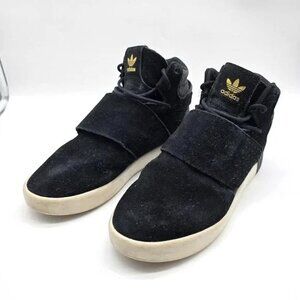 Adidas Tubular Invader Strap Sneakers Black Suede High Top Mens 6